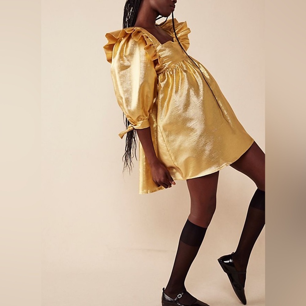 Selva Negra Atomo Metallic Dress in Azteca Gold